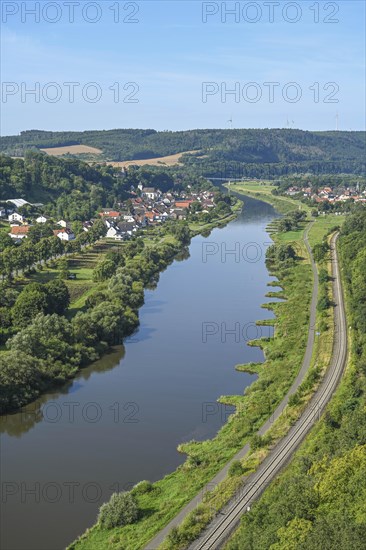 View of the Weser Valley from the Weser Skywalk towards Würgassen