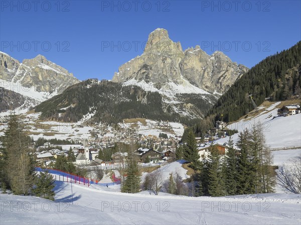 Corvara with Mount Sassongher