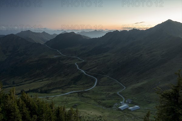 Furkapass road in the morning light from Portlakopf