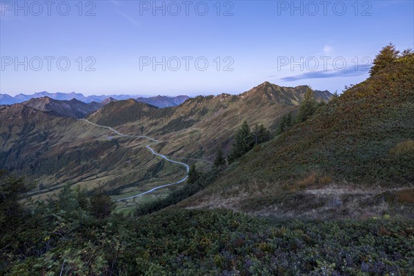 Furkapass road in the morning light from Portlakopf