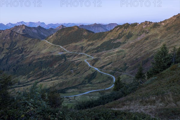 Furkapass road in the morning light from Portlakopf