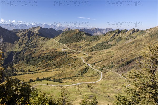 Furkapass road in the morning light from Portlakopf