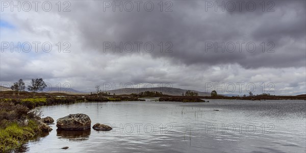 Moor landscape with heavily cloudy sky