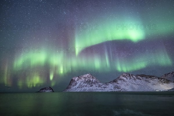 Northern Lights over Snowy Bergen