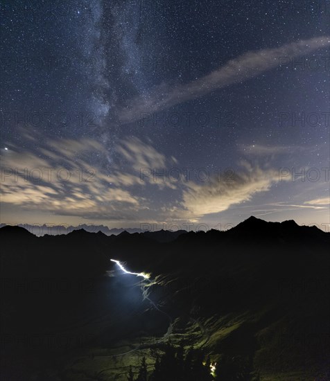 View of the Milky Way and Furka Pass Road from Portlakopf