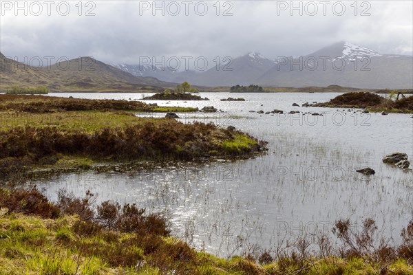 Moor landscape with heavily cloudy sky