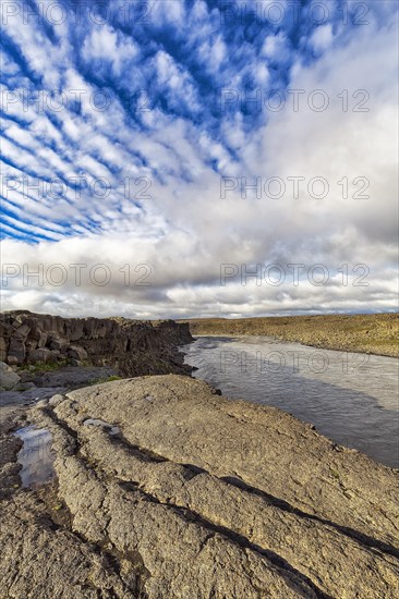 Rocks at the river Joekulsa a Fjoellum in summer