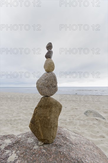 Stack of stones in the morning