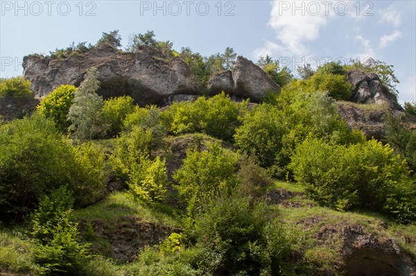 Dry slopes and boulders near Pottenstein