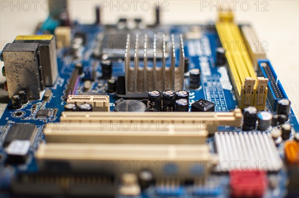 Close up of a computer motherboard