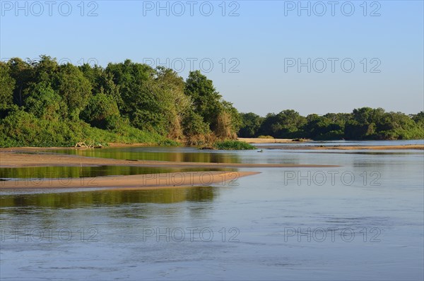 Landscape with sandbanks on the banks of the Rio Sao Lourenco