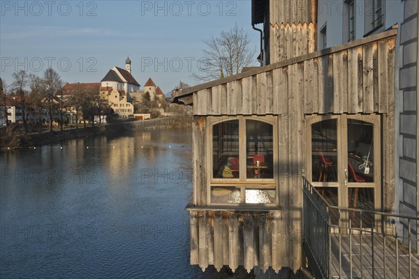 View across the Lech River to the Franciscan Monastery