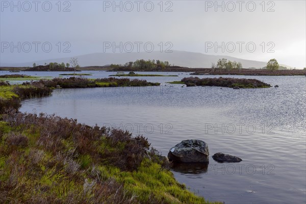 Moor landscape with heavily cloudy sky