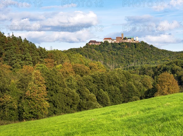 View of Wartburg Castle in autumn