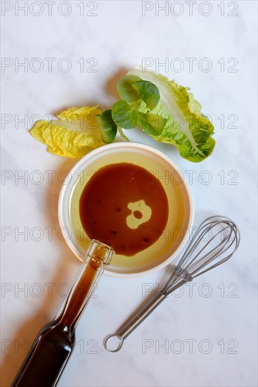 Bowl with cooking oil and aceto balsamico