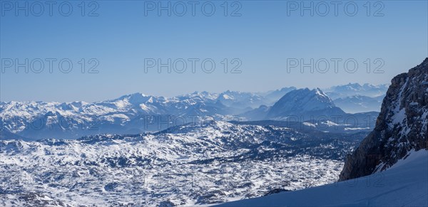 Blue sky over winter landscape