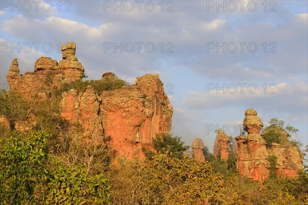 Bizarre rock formation in the evening light