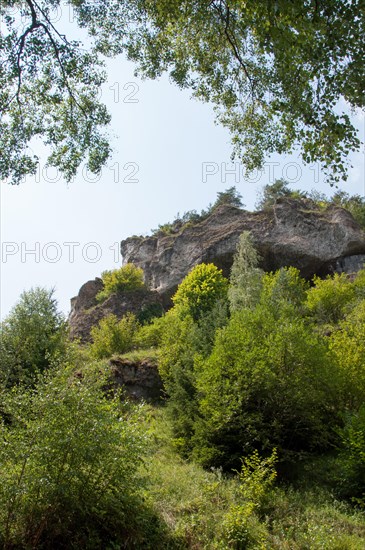 Dry slopes and boulders near Pottenstein