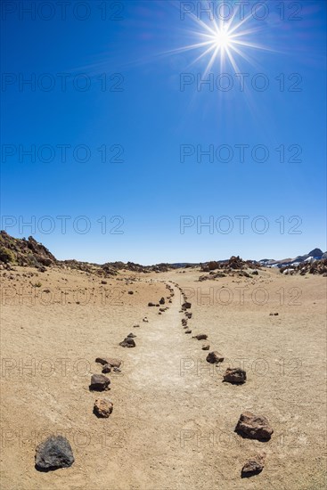 Trail through volcanic landscape