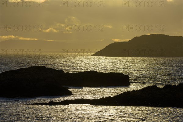 Firth of Forth with little islands at sunset