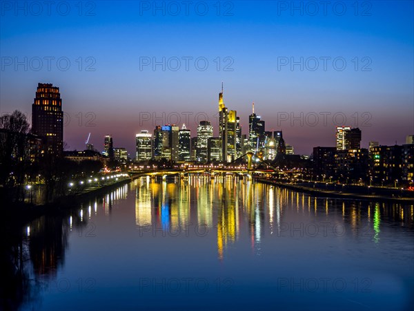 Frankfurt skyline at sunset