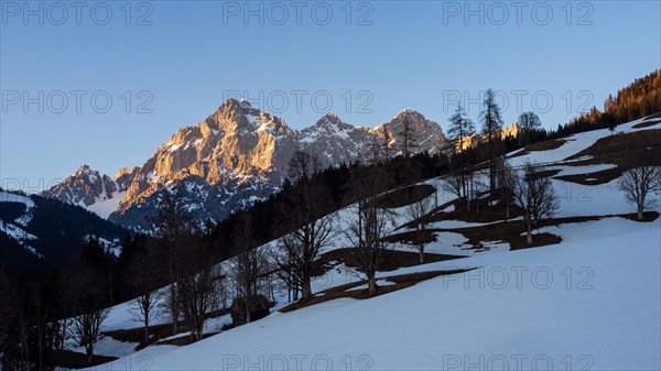 Blue sky over winter landscape