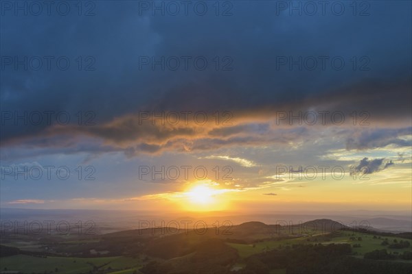 Landscape with clouds at sunset