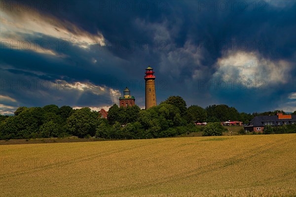 Stormy atmosphere at Cape Arkona on the island of Ruegen. Putgarden