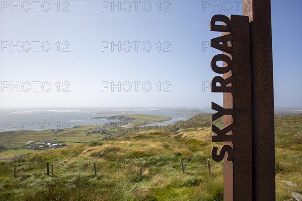 View from famous Skyroad of Wild Atlantic way in Galway. County Galway