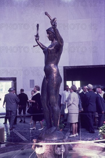 Figure in the rotunda of the Toelzer Wandelhalle