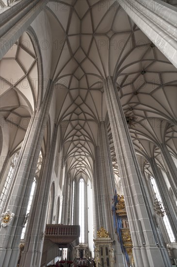 Interior of the late Gothic parish church of St. Peter and Paul