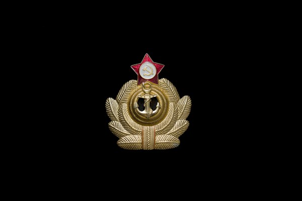 Badge for the Soviet Fleet Cap of a Russian Officer