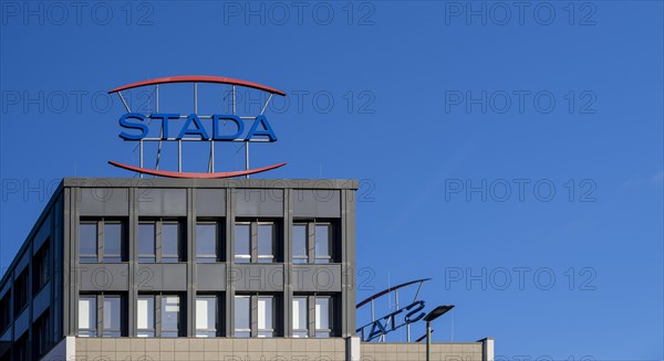 Stada lettering on the building of the pharmaceutical company Stada Arzneimittel AG