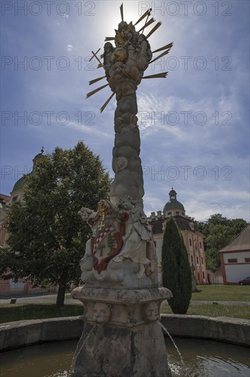 Holy Trinity Column from 1704 in the Cistercian Abbey Klosterstift St. Marienthal an der Neisse