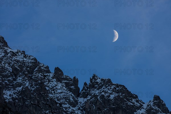 Moonrise over mountains