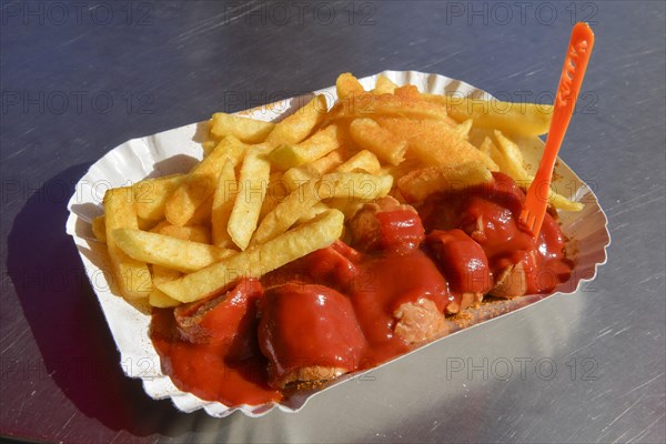 Currywurst with fries