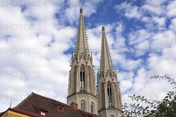 Towers of the late Gothic parish church of St. Peter and Paul