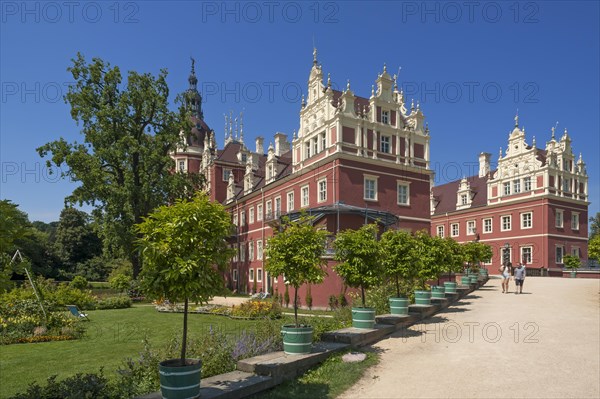 The New Muskau Palace built in the neo-Renaissance style