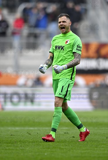 Goal celebration Goalkeeper Rafal Gikiewicz FC Augsburg FCA