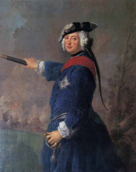 King Frederick II at the age of 34. Oil painting by Antoine Pesne