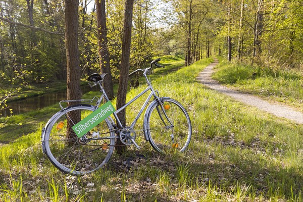 Bicycle with sign