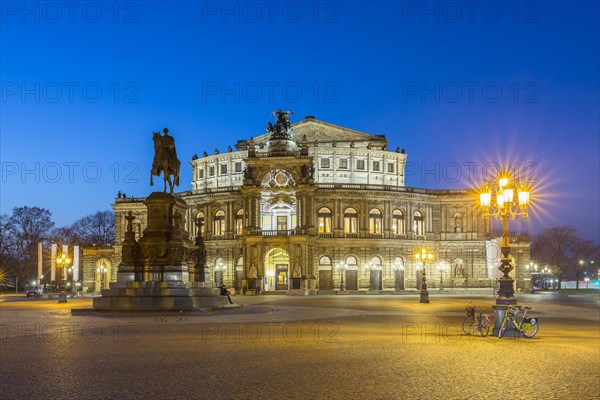 Semper Opera House and King Johann Monument on Theatre Square