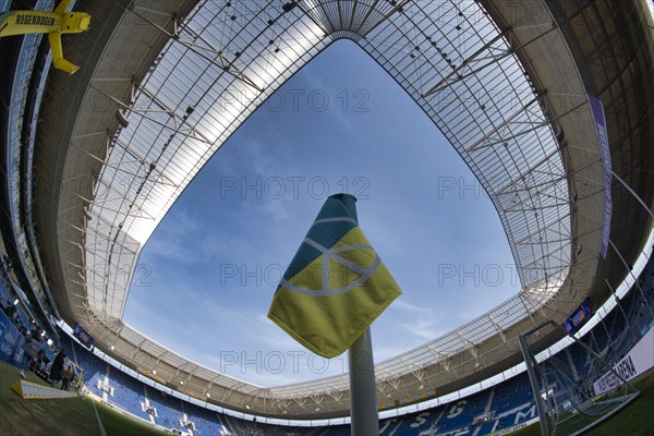 Corner flag in the national colours of Ukraine