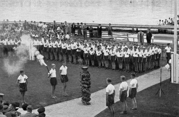 A torch relay transmitted the Olympic flame to Gruenau