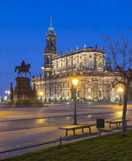 Catholic Court Church and King John Monument on the Theatre Square