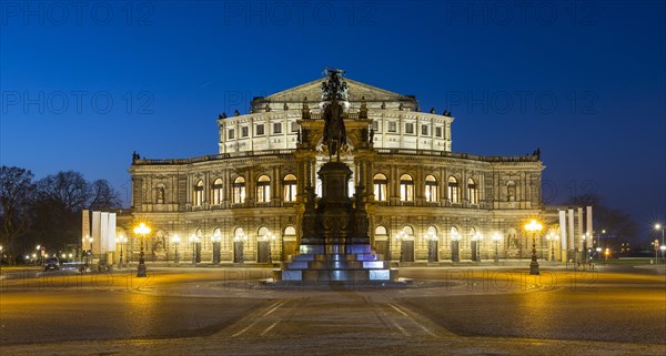 Semper Opera House and King Johann Monument on Theatre Square