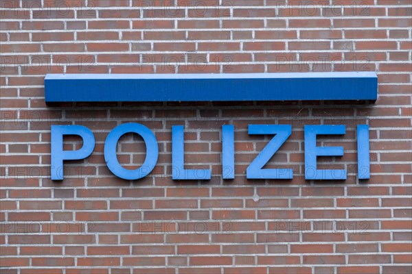 Police lettering on a police building