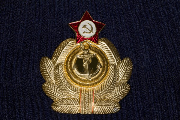 Badge for the Soviet Fleet Cap of a Russian Officer