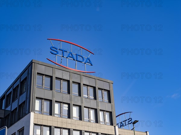 Stada lettering on the building of the pharmaceutical company Stada Arzneimittel AG