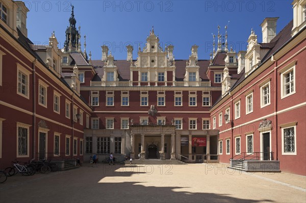 Inner courtyard of the New Muskau Palace built in neo-Renaissance style